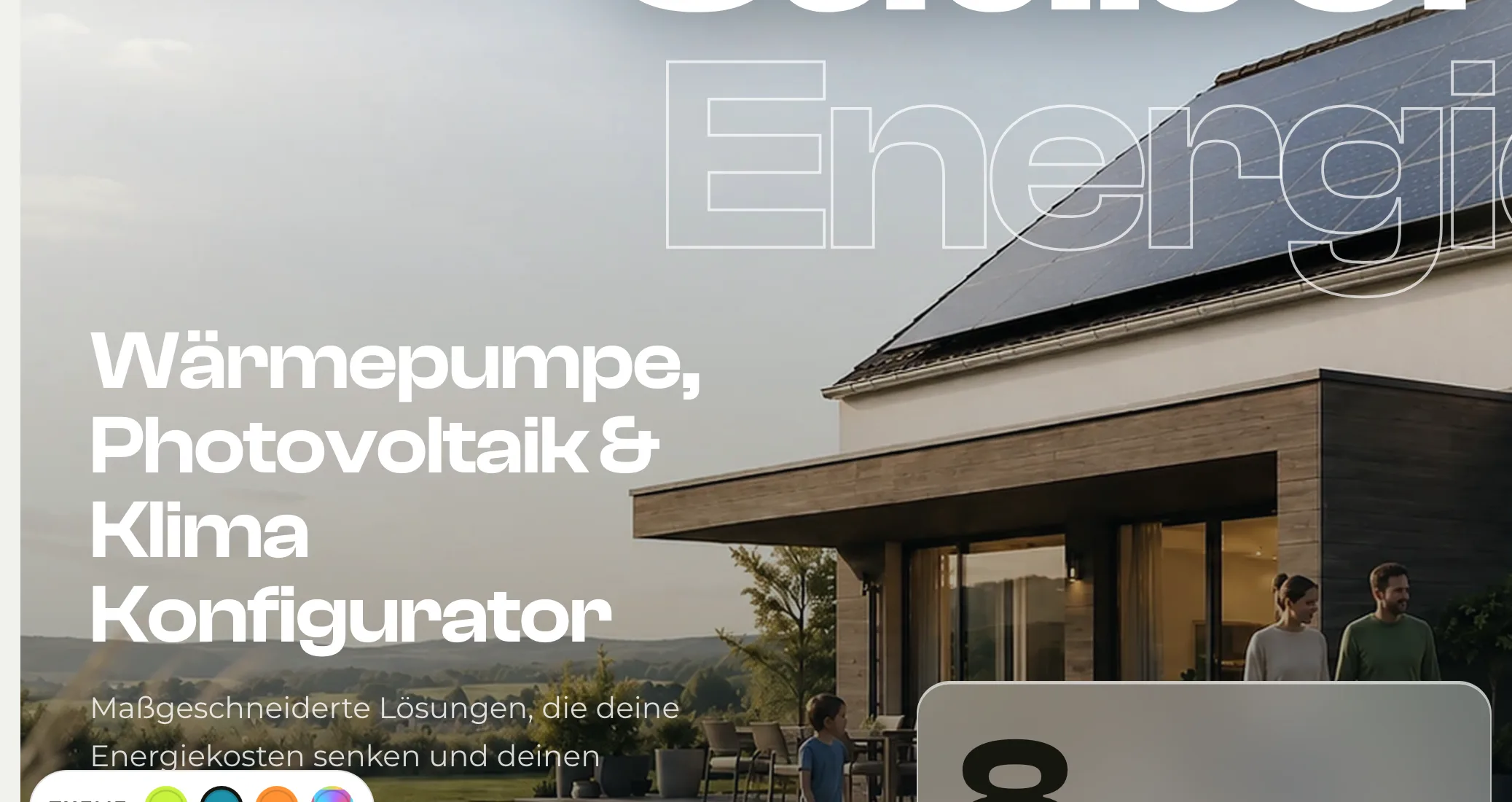 Der Einstieg der WER-Startseite: Wärmepumpe, Photovoltaik und Klima